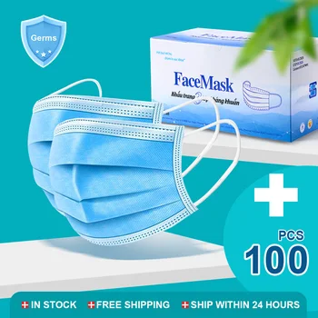 

3 Laye Mask dust protection Masks Disposable Face Masks Elastic Ear Loop Disposable Dust Filter Safety Protective Mask Anti-Dust