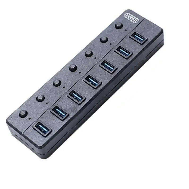 7-портовый концентратор USB 3,0 60/120 см кабель Алюминий суб-контроль переключатель 5 Гбит/с, светодиодный индикатор концентратор платные сплиттер для Мульти USB устройств