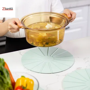

30cm Silicone Trivet Round Heat Insulation Pad Table Mat Cup Pan Dining Table Pad Non Slip Anti Scald And High Tempe