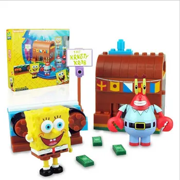 

2019 SpongeBobinglys Series Cartoon Patrick Star Model Building Blocks Education Figures Toys Children Kids Christmas Gifts