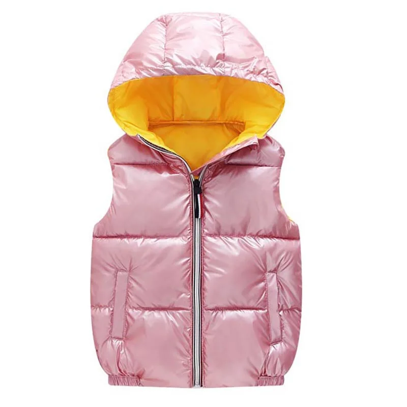 Детский жилет зимние пальто Детская одежда Теплый хлопковый жилет с капюшоном для маленьких мальчиков и девочек от 2 до 7 лет