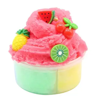 

4 Color Fruit Strawberry Brushed Slime Putty Soft Clay Kids Children Stress Reliever Toy Magic Crystal Plasticine Supplies