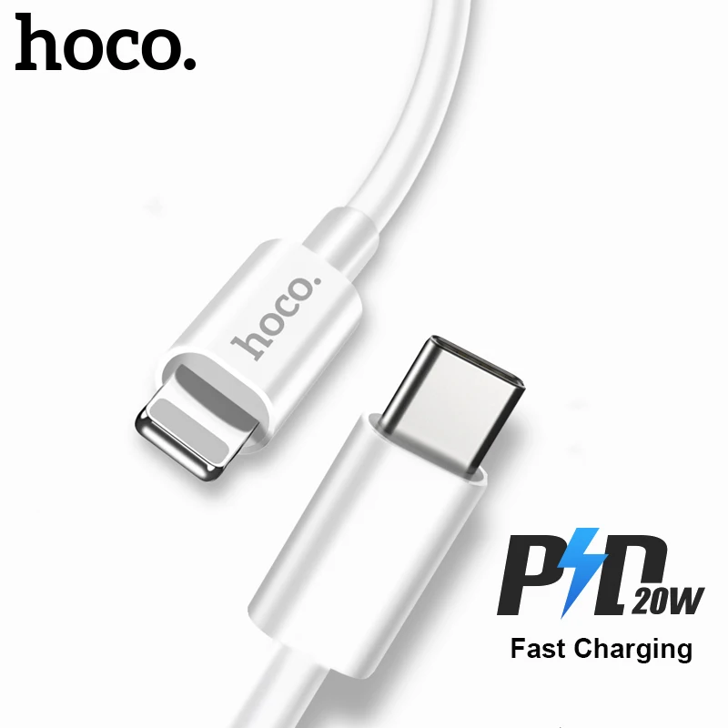 Купить Кабель Hoco PD18W USB C для iPhone 12 11 Pro Max XS XR X SE 100 кабель быстрой зарядки телефона Xiaomi 20 Вт | Кабели для мобильных телефонов (1005001998310025)