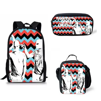 

2020 New Hot 3Pcs/Set Twenty One The Pilots School Bags Kids Boy School Backpacks Shoulder Bagpack Children Bookbag Satchel