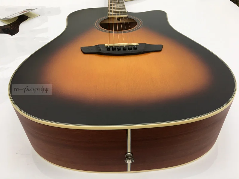 Электроакустическая гитара с эквалайзером тюнер 41 дюймов 6 струн cutway sunburst цветная народная гитара акустическая электрогитара