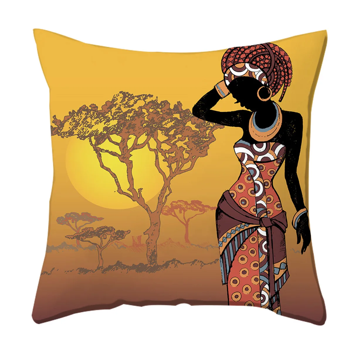 Boniu 45*45 см наволочка для подушек Африканская женщина танец печатных полиэстер пледы квадратный наволочка домашний дом Декор