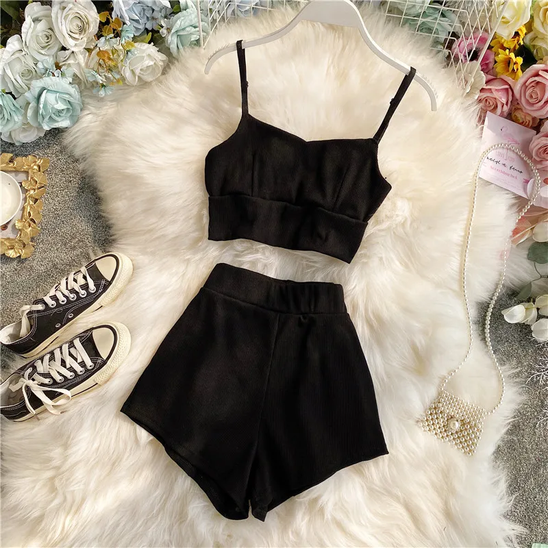 jumpsuits for women 2020 Summer Sexy Tank top Female Outer Wear Top High-Waisted Wide Leg Shorts Two-Piece Female jumpsuits for women 2020 Summer Sexy Tank top Female Outer Wear Top High-Waisted Wide Leg Shorts Two-Piece Female