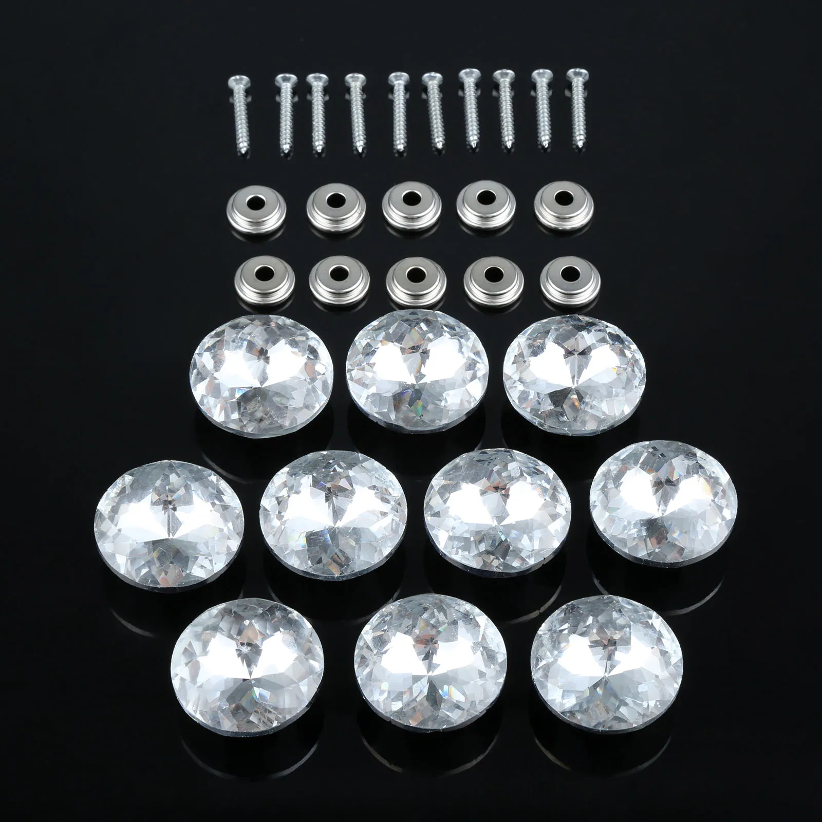 

10sets Diamond Satellite Drill Crystal Nail Buckle Button Tack Stud Pins 20/22/30mm Sofa Bag Wall Furniture Sewing Decoration