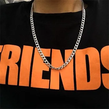 

Hip Hop Punk Thick Chain Necklace for Women Silver Color Simple Style Necklace Female Clavicle Chain 2020 Fashion Jewelry