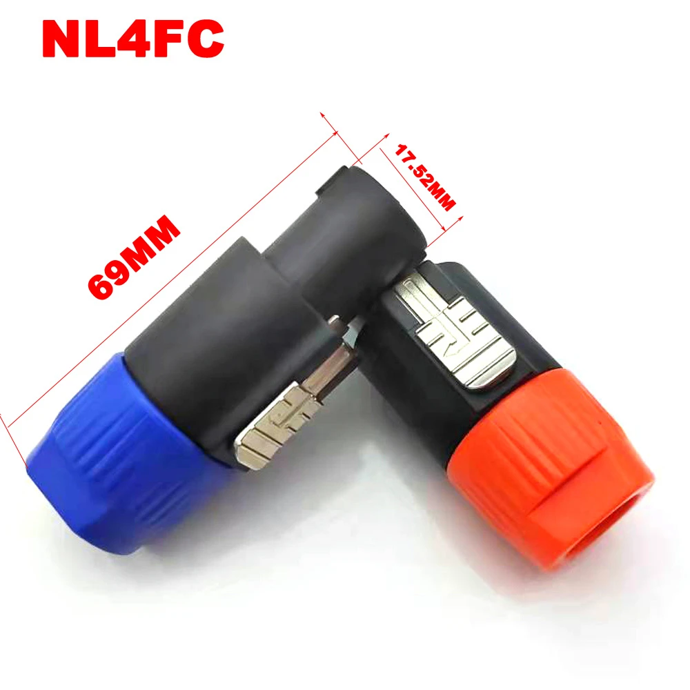 2pcs amplificatore Audio connettori di alimentazione NL4FC altoparlante a 4  poli spina maschio connettore filo Audio colore blu e arancione| | -  AliExpress