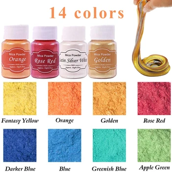 

Dewel 10g Mica Powder Pigment 14 Colors Nail Glitter Powder Pearl Epoxy Resin metallic Color Blush Nail Art Resin Soap Craft