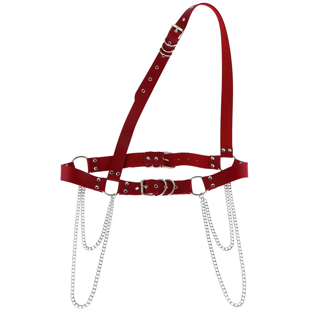 New Design Punk Hip-hop Fashion Women's Belt Chain Trend Leather Needle Buckle Chain Belt SW350