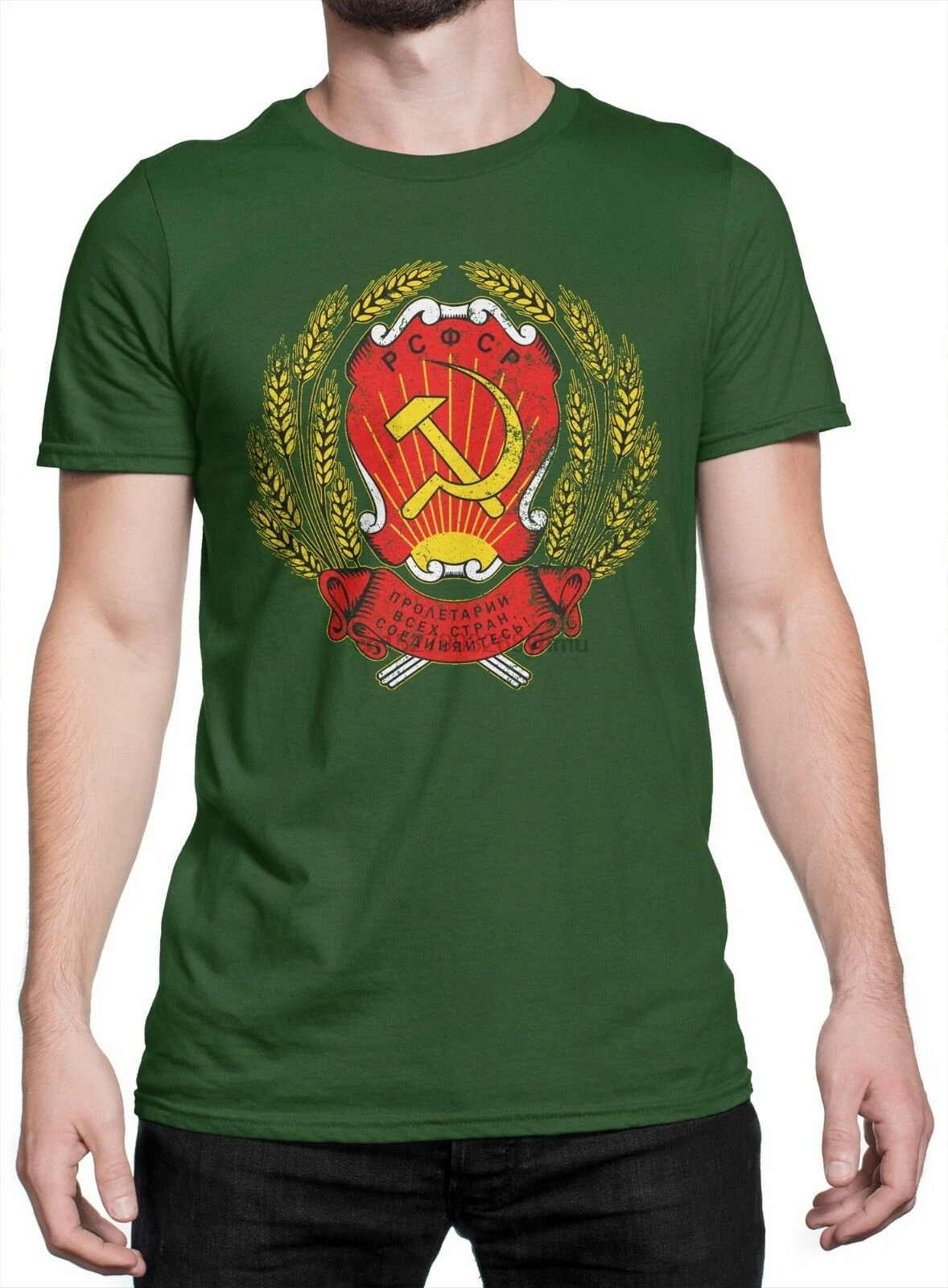 Мужская футболка CCCP USSR cod06 100% хлопок зеленая | одежда