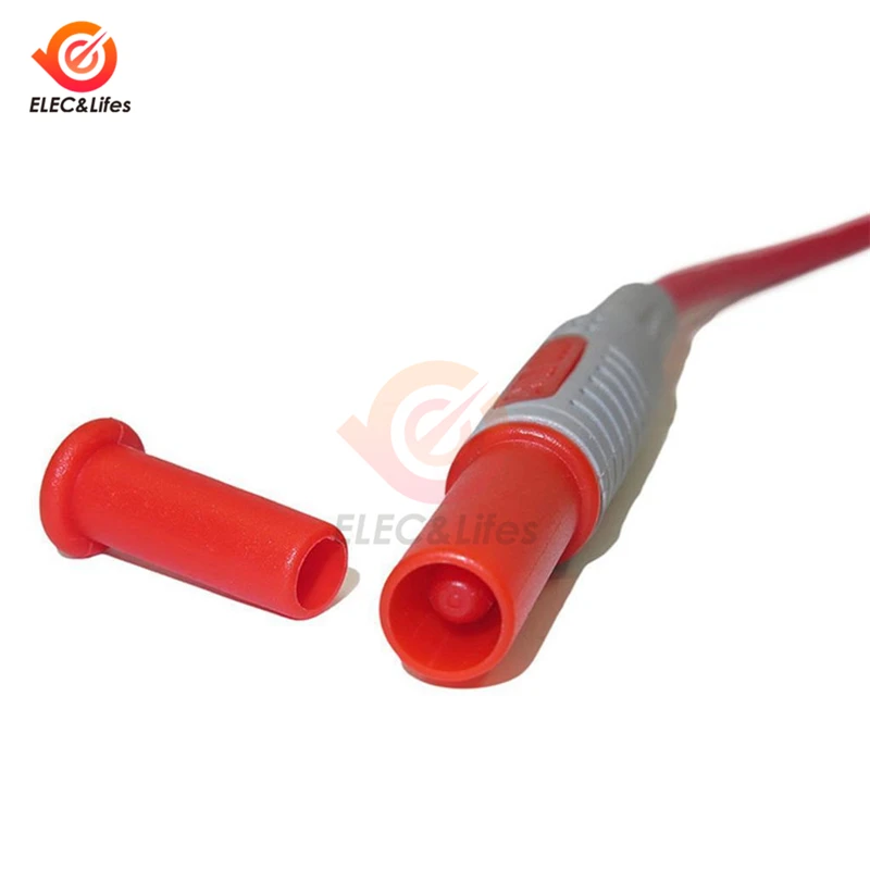 P1032 P1033 Multimeter Test Cable Injection Molded 4mm Banana Plug Test Line Straight to Curved Cable Wire Red and Black