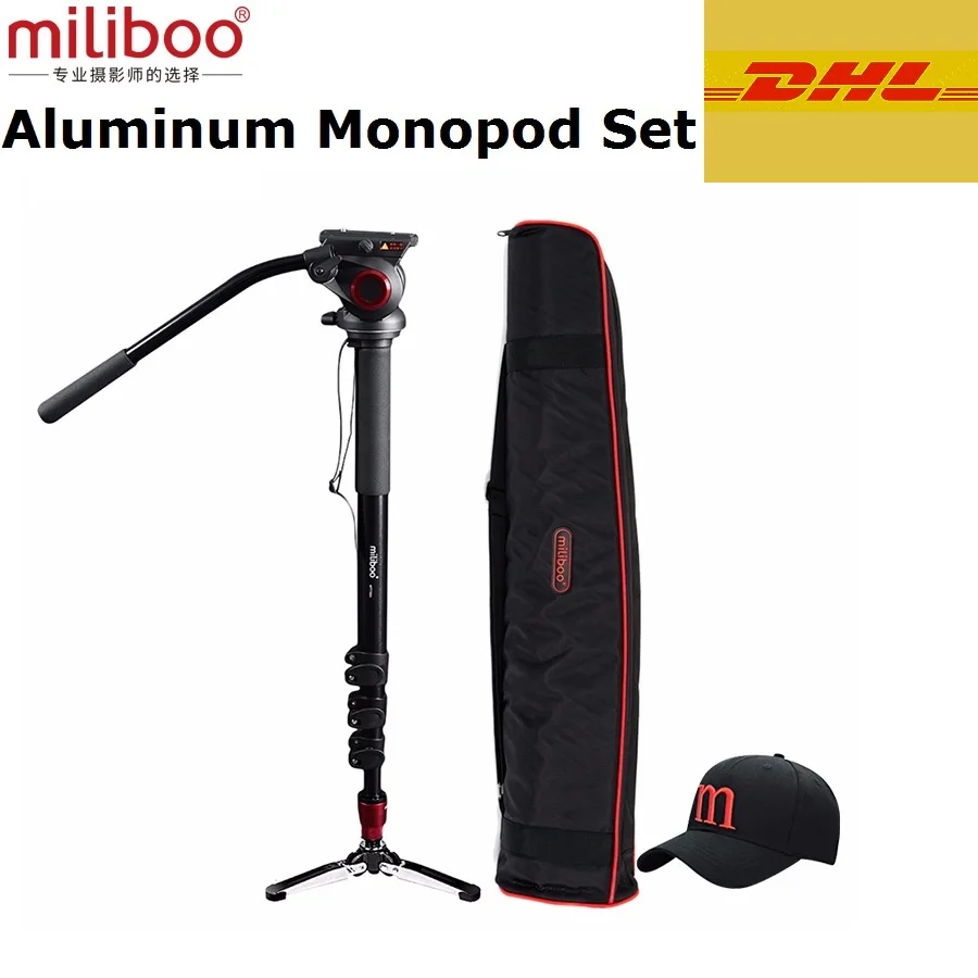 Miliboo MTT705A алюминиевый Портативный монопод с жидкой головкой для камеры для видеокамеры/DSLR Профессиональный штатив 7" Максимальная высота