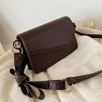 

Retro Fashion Square Crossbody bag 2019 New Quality PU Leather Women's Designer Handbag Crocodile pattern Shoulder Messenger Bag