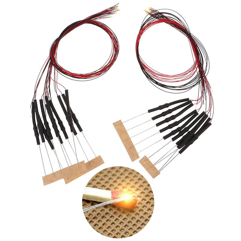 New 10Pcs 20cm T0603wm Pre-soldered Micro 0.1mm Copper Wired White Smd Led 0603