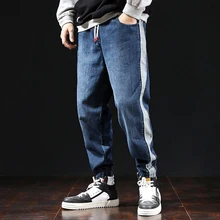 Джинсы повседневные свободное джинсовое платье мужские модные большие размеры и длина джинсы Masculino джинсы большого размера мужские
