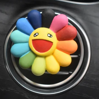 

INS Sun Flower Car Aromatherapy Plaster Air Outlet Clip Creative Cute Car Decoration Car Air Outlet Ornaments Without Perfume