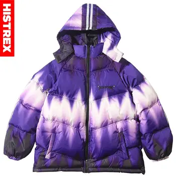 

2020 Hip Hop Hooded Jacket Parka Stripe Reflective Puffer Jacket Streetwear Men Windbreaker Harajuku Winter Padded Jacket Coat