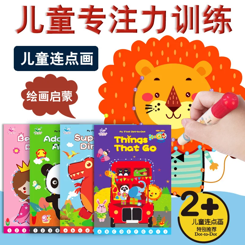 

Even Point Painting Children's Coloring Painting Educational Even Point into Painting 2-3-4-5-6 Years Old Baby with Numbers Lett