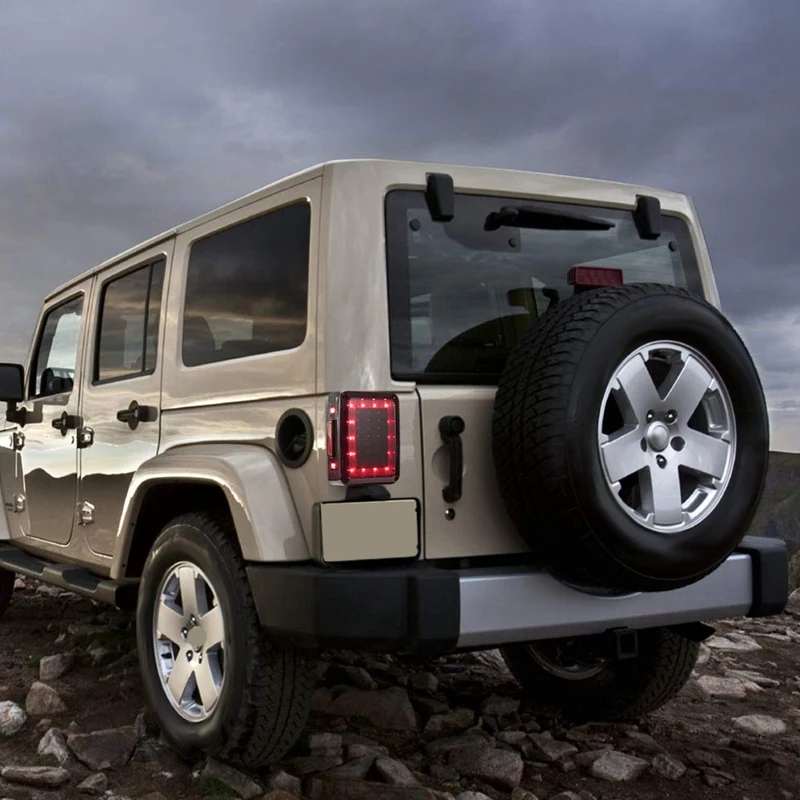 Для Jeep Wrangler JK 2007- 2 шт дымчатый хвост светильник s светодиодный стоп-сигнал заднего хода светильник беспроводной сзади Резервное копирование светильник s подходит для нас транспортные средства