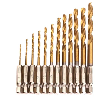 

13pcs Replace Drill Bit 1.5-6.8mm HSS Titanium Coated Drill Bits Power Drill Hole Drilling Tools for Aluminum,Plastic,Wood