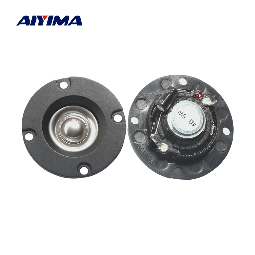 AIYIMA 2INCH Tweeter Speaker 4Ohm 5W Dome Metal Film Treble Car Loudspeaker Upgrade Professional Altavoz with Capacitor - Цена: 918,80 руб. / lot