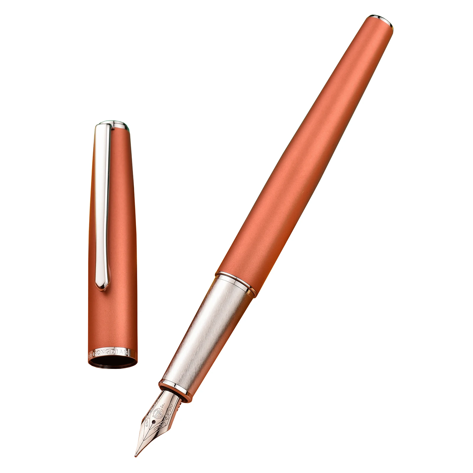 Hongdian 920 Orange Metal Fountain Pen Venus Color Series Extra Fine / Fine Nib 0.4/0.5mm Elegant Excellent Business Office Pen