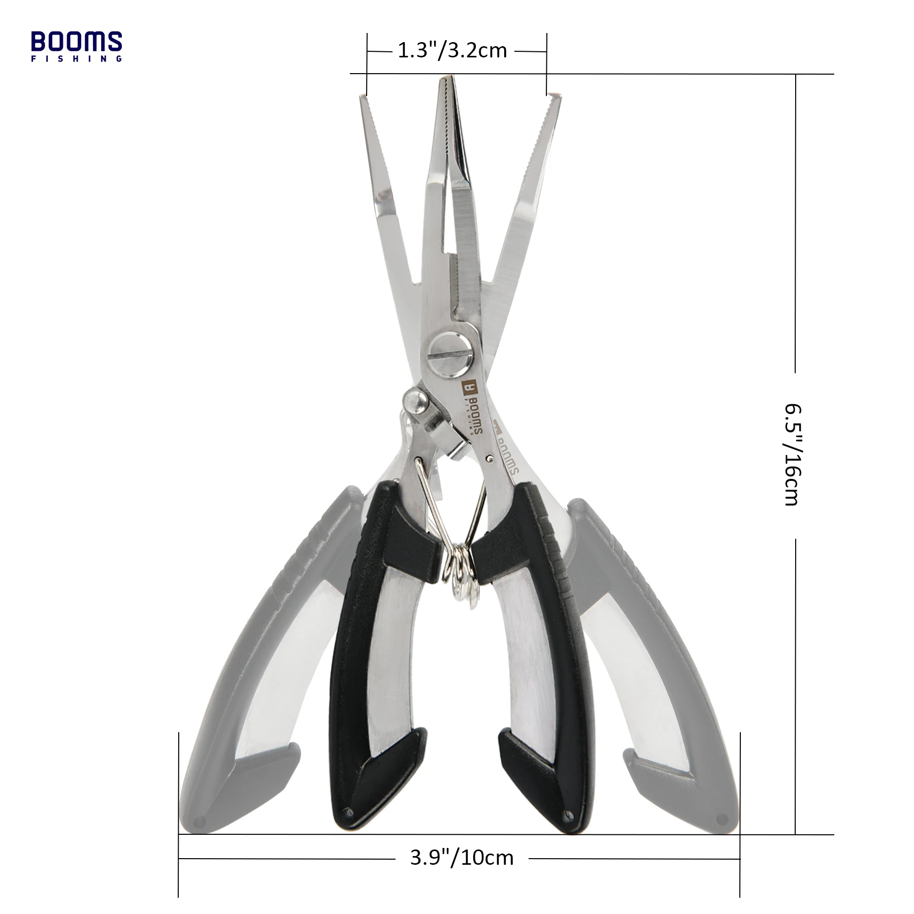 Booms Fishing H01 Multifunctional Fishing Pliers Scissor Stainless Steel Tool with Lanyard