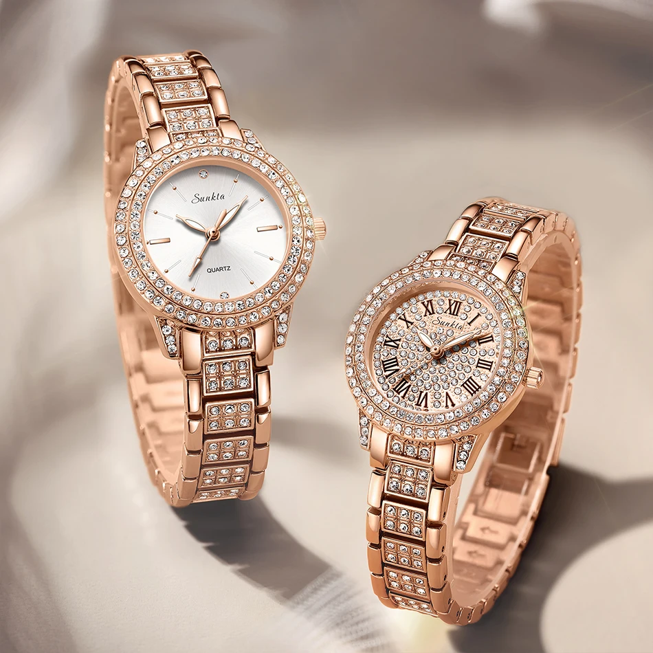 Reloj de moda para mujer con diamantes, reloj de marca de lujo para mujer, pulsera informal para mujer, relojes de cristal femeninos_voghion.com