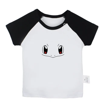 

Pokemon Bulbasaur Squirtle Pikachu Wartortle Design Newborn Baby T-shirts Toddler Graphic Raglan Color Short Sleeve Tee Tops