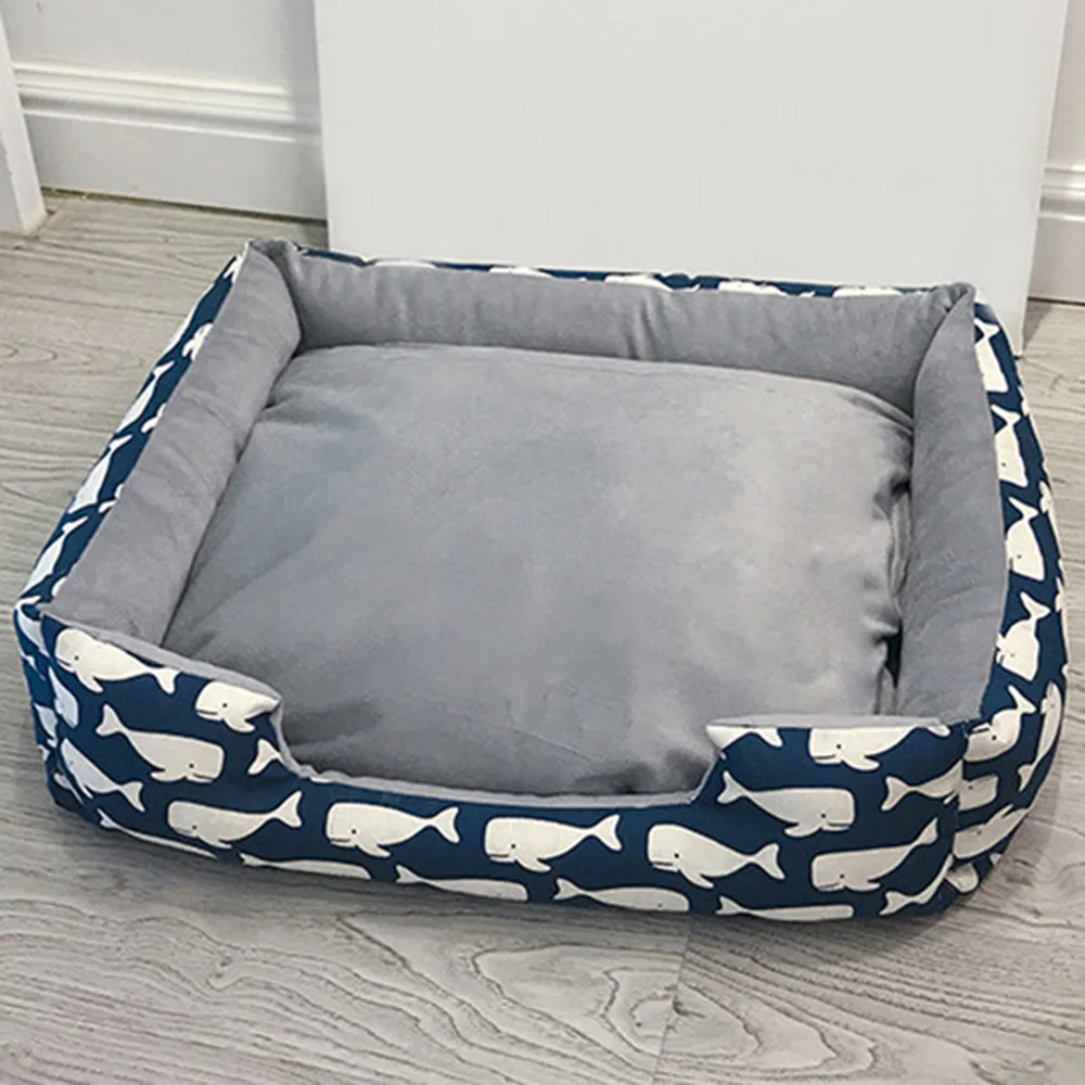 Square Dog Bed House Pets Mat Warm Sleeping Kennel Cat Nest Soft Samoyed Sofa Pet Cushion Portable Dogs Supplies Mechanical Wash