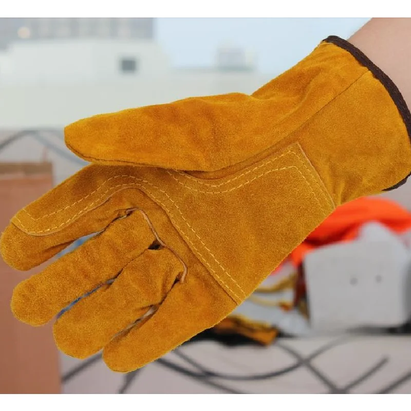 Защитные кожаные рабочие водительские перчатки для мужчин механика защита Рабочая Сварка Охота коровья кожа Мотоциклетные Перчатки