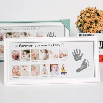 

DIY Baby Hand Handprint Footprint Photo Frame Newborn Children Oil Photo Growth Record Personalized Photo Gift Home Decoration