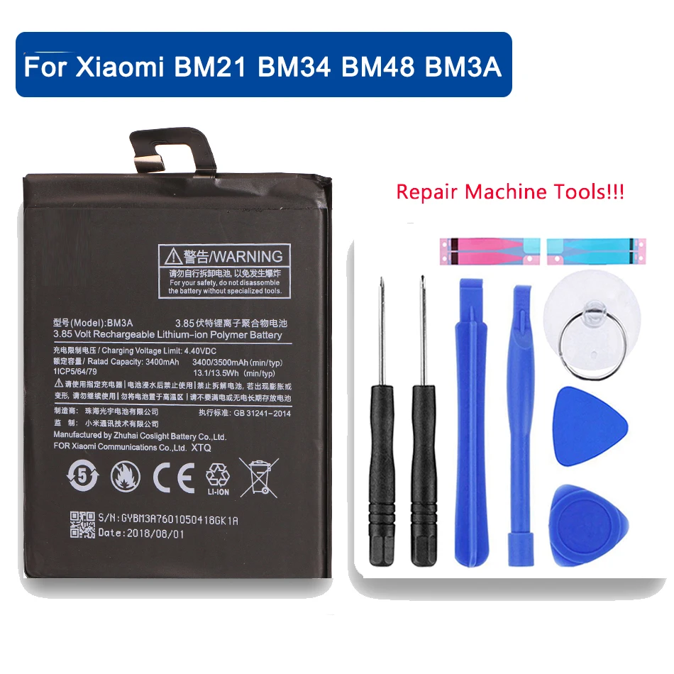 BM21 BM34 BM48 BM3A для Xiaomi Mi Note/Note 3 GB/Note Pro 4 2/Note батарея Bateria аккумулятора