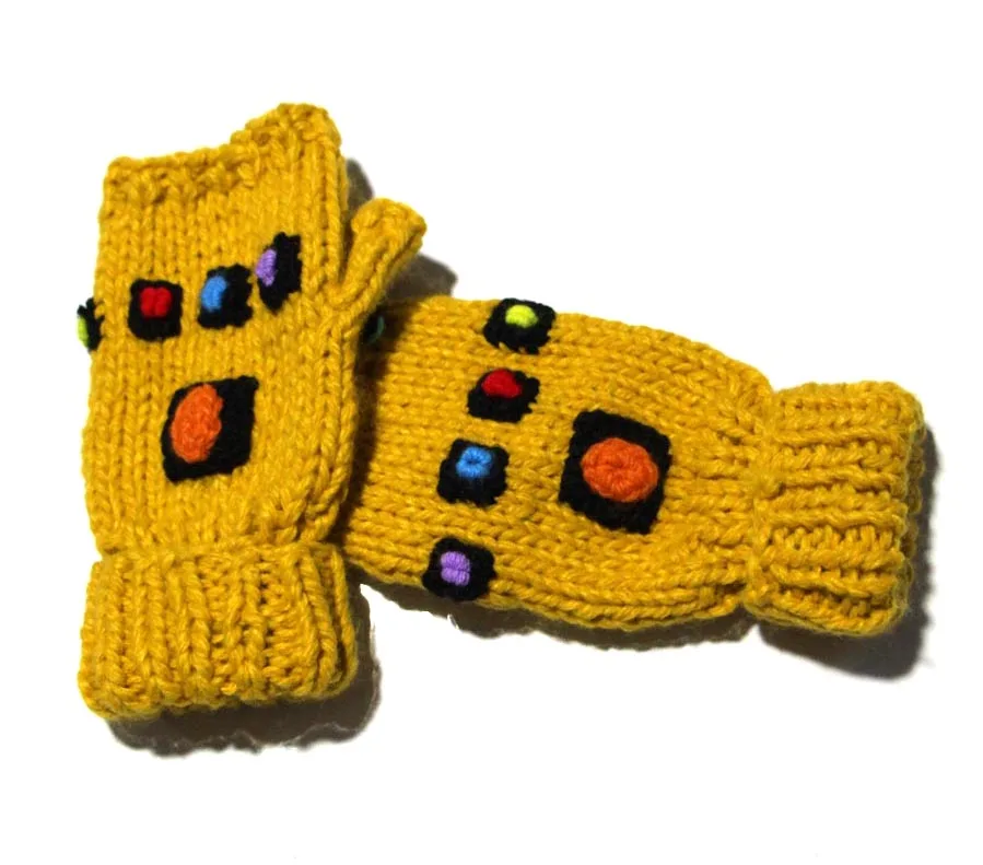 

fingerless Gloves Warm Knitted Mitten Winter Autumn Wear Gem Infinity Gauntlet (25*10.5CM)