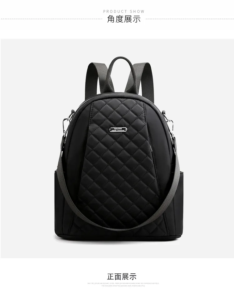 YS-1728 New Fashion Embroidered Line Ladies Backpack Casual Nylon Bags Lightweight Women's Backpack