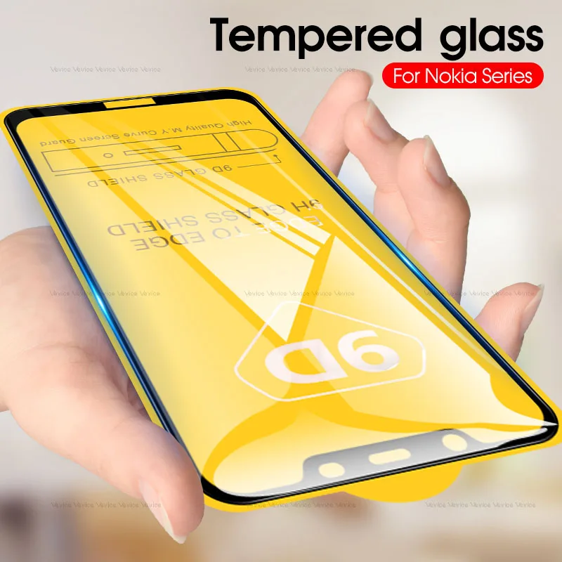Защитное стекло 9D для Nokia 7 1 полноэкранная защита 3 2 4 9 8 Plus X7 2018 закаленное с полным