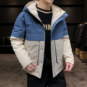 

Fashion Cotton Padded Coat Zipper Hooded Male Jacket Slim Fit Jacket Male Homme Trendy Warm Men Jacket Casual Winter Male Jacket