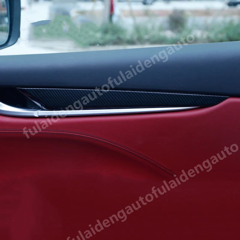 4 шт. для Maserati Levante- Матовый ABS углеродное волокно внутренняя отделка двери наклейки авто аксессуары