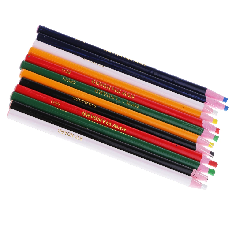 12Pcs Peel Off Markers Chinagraph Grease Wax Pencil for Metal Glass Fabric