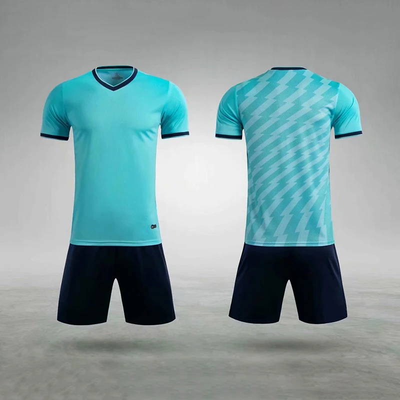 Camiseta de fútbol azul cielo personalizada, uniformes de fútbol de