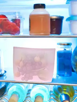 

Reusable Silicone Food Storage Bags Seal Preservation Container For Vegetable Snack Meat Fruit