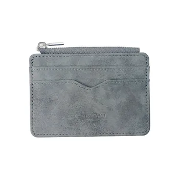 

Maison Fabre Men Leather Multi-card Wallet Frosted Fabric Wallet Small Zipper Purse Fashion Small Cash Holder Men Wallet