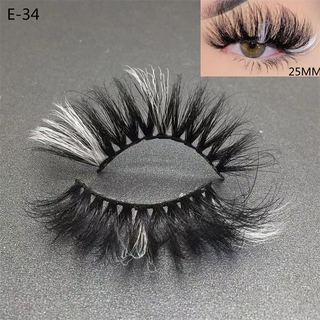 3D Mink Eyelashes Colorful 100% Mink Lashes Mix Color Pink Blue Red White False Eyelashes Fluffy Soft Cilias Vendor