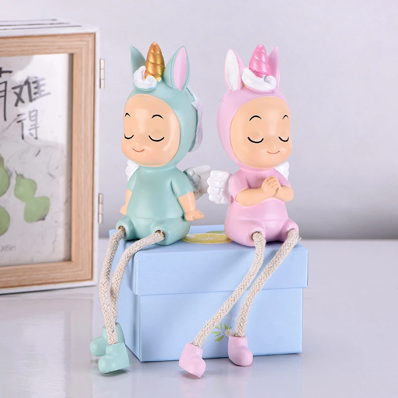 Современная миниатюрная Рождественская подвесная ножка Единорог милые куклы