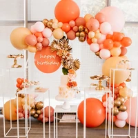 Kit de balões arco de laranja e látex, guirlanda, decorações para festas de aniversário, casamento, blush, rosa, 131 peças