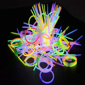 

100 Pcs Party Fluorescence Light Glow Sticks Bracelets Necklaces Neon For Wedding Party Glow Sticks Bright Colorful Glow Sticks#