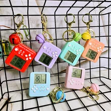 

Colorful Console Game Machine Children's Handheld Nostalgic Mini Game Console With Keychain Tetris Video Game Toys Children Gift